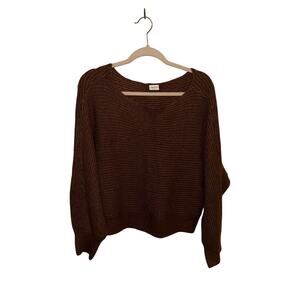 Abercrombie & Fitch Brown Boat Neck Sweater - Women's Large